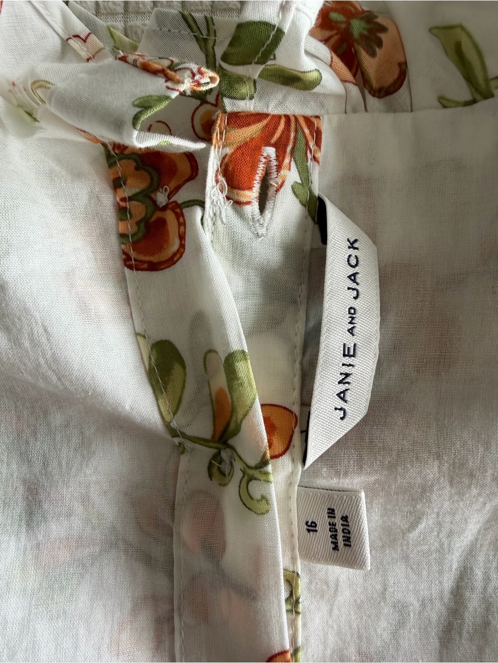 Janie and Jack Fall Floral Tiered Dress Girls 16 — Autumn Colors - Picture 7 of 9